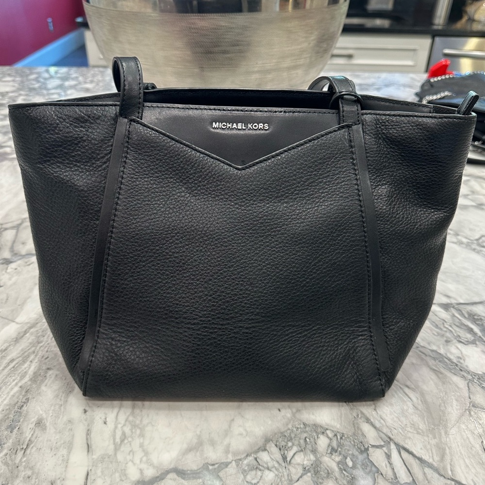 Michael Kors Whitney Black Leather Tote Bag